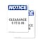 Signmission Clearance 9 Ft 6 In, 10 in W x Rectangle, Vinyl Decal OS-2PACK-NS-D-1014-V-10665 - alternate 1